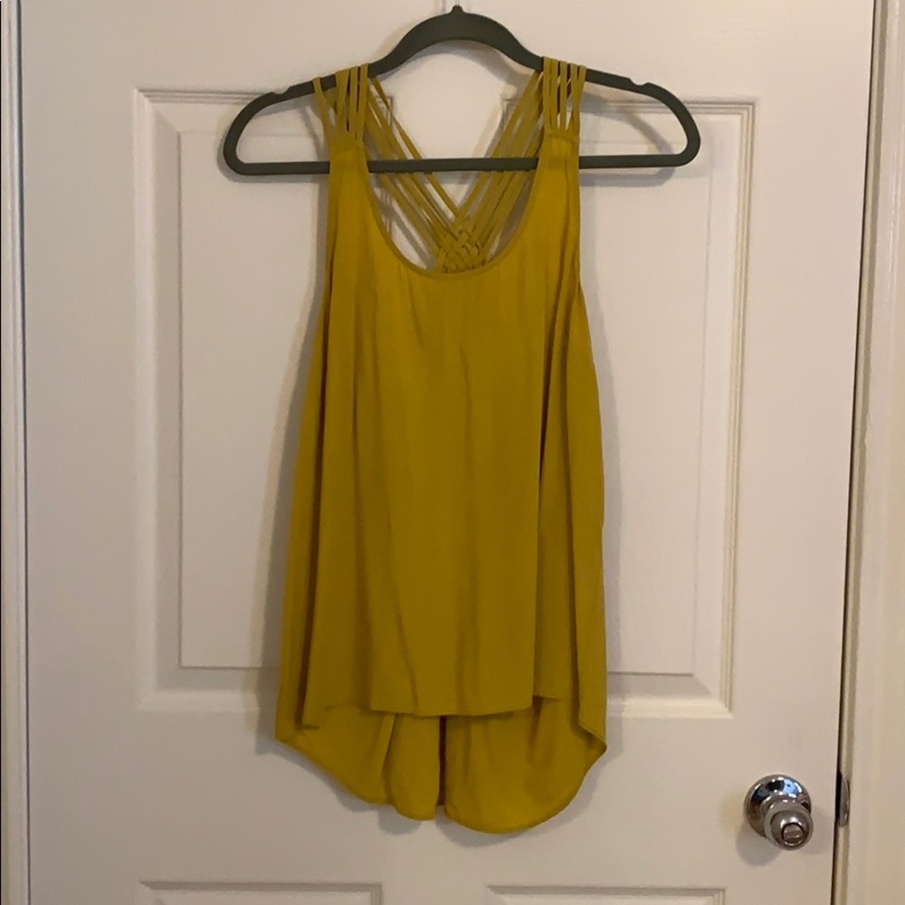 Gold Racer Back Tank with Braided Straps